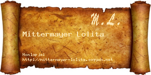 Mittermayer Lolita névjegykártya